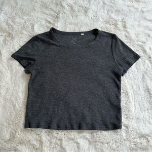 Pacsun gray ribbed baby tee/crop top